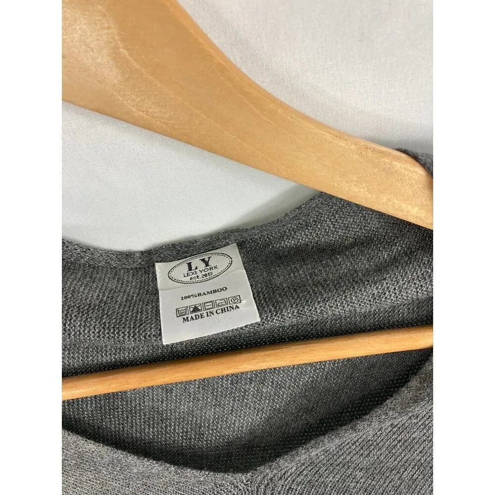 Lexi York 100% Bamboo Grey Poncho OS
